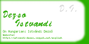 dezso istvandi business card
