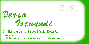 dezso istvandi business card